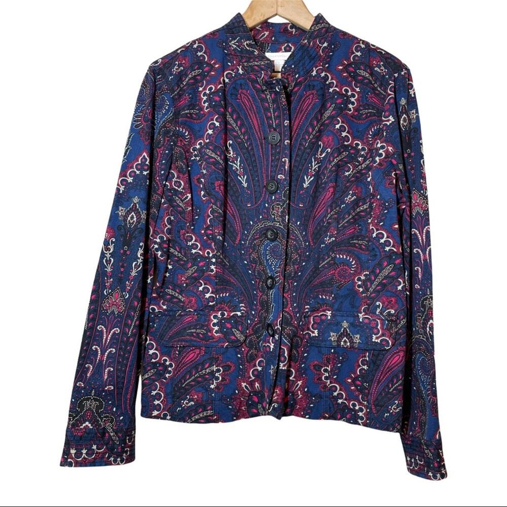 Charter Club Blazer Jacket Art to Wear Paisley Large